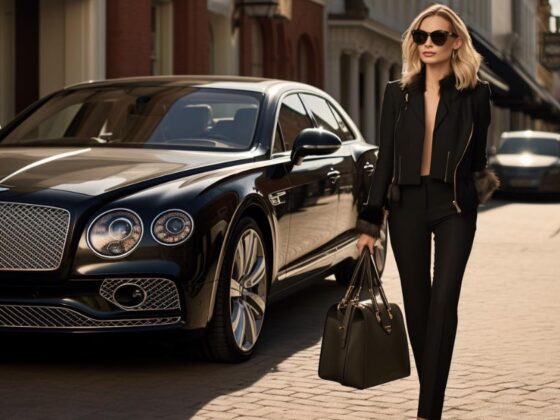 envision a sophisticated woman over 40, gracefully poised, showcasing the versatility of leggings paired with a chic dress, elegant and polished style