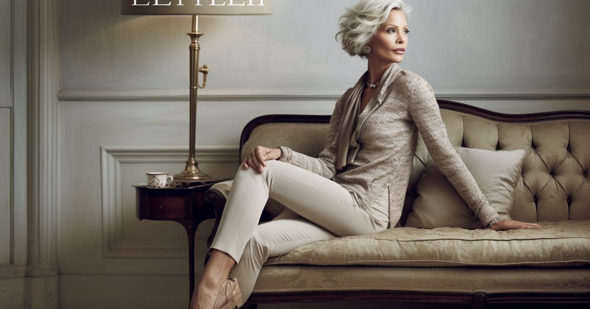 envision a sophisticated woman over 40, gracefully poised, showcasing the versatility of leggings paired with a chic dress
