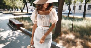 The Dreamers top with pencil skirt