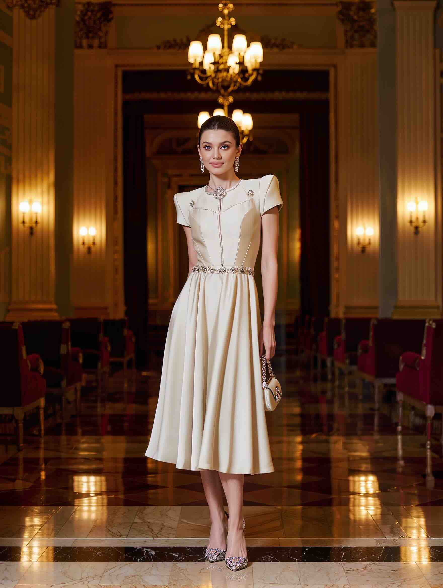 Cocktail dress outfit for an evening theatre performan