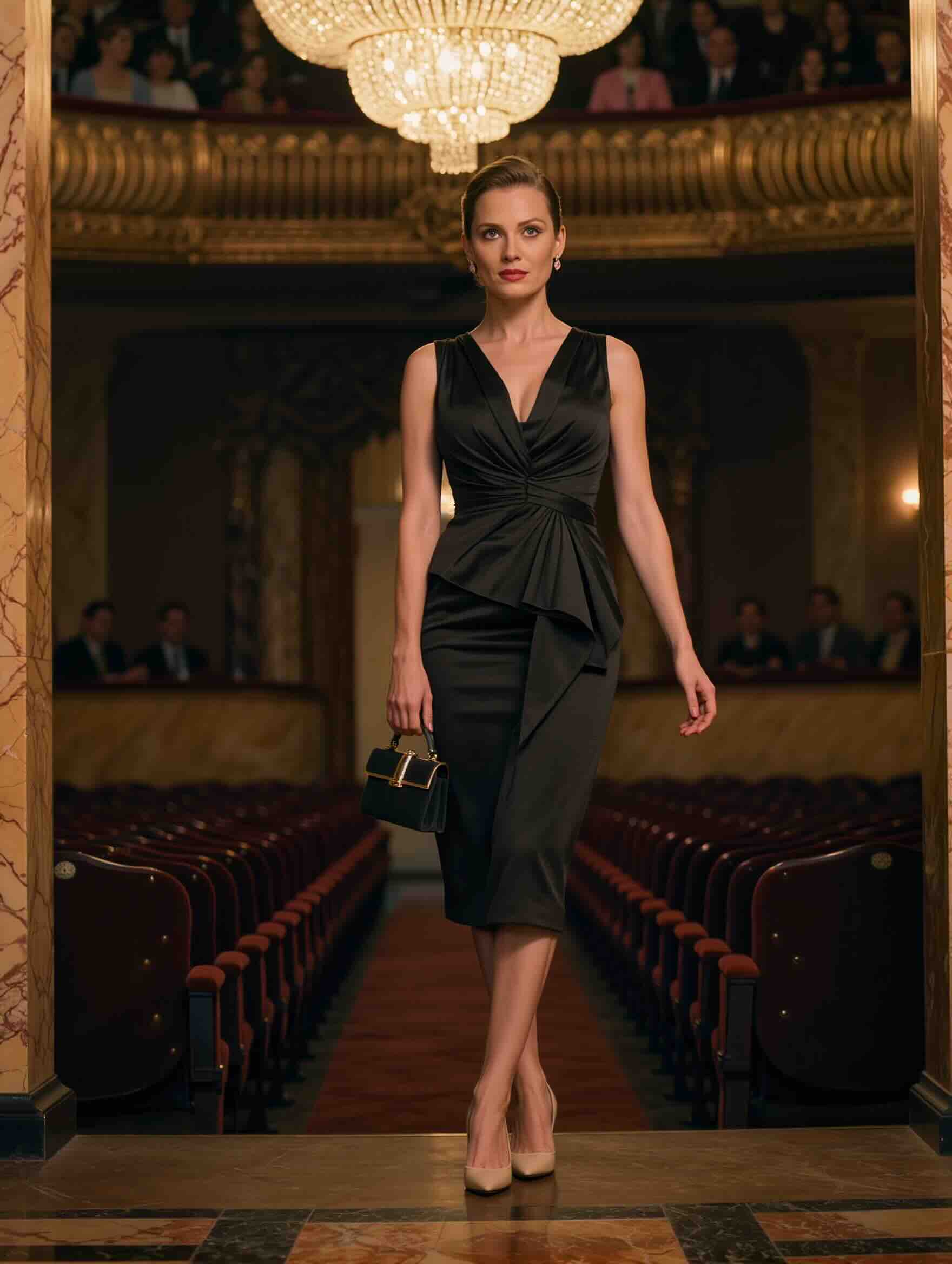 Wrap dress outfit idea for the theatre