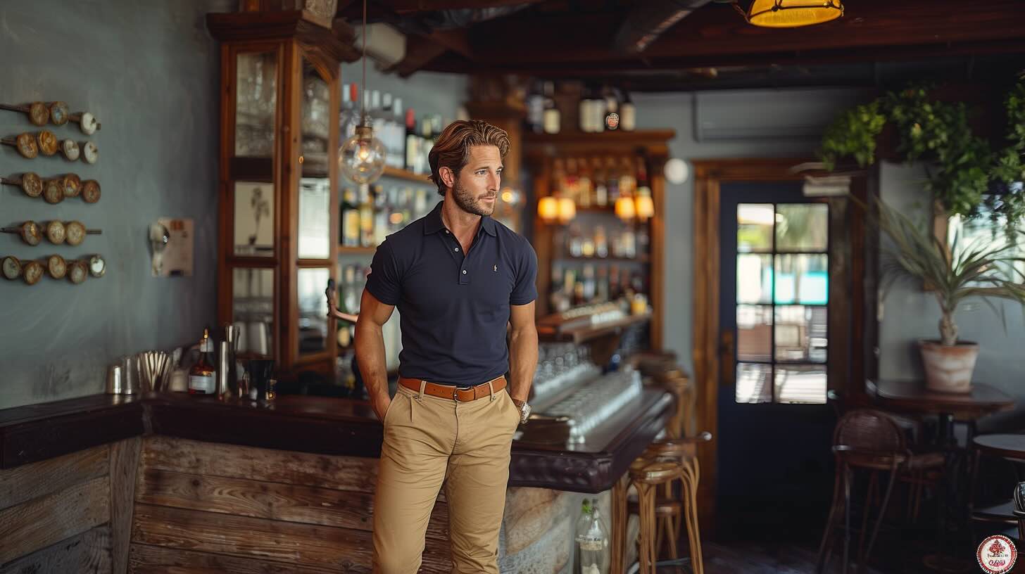 A man ready for a first date at a trendy bar