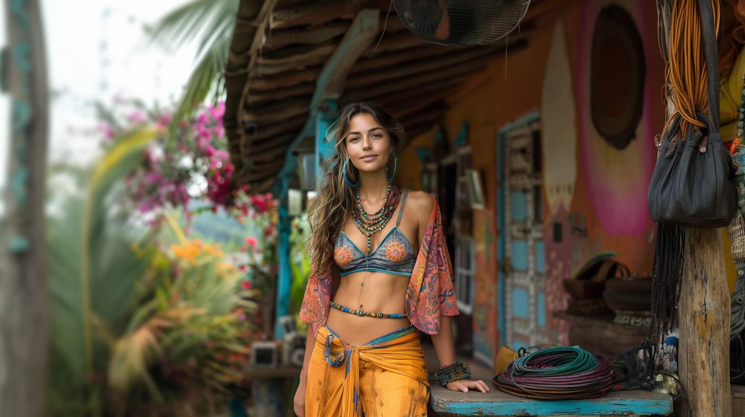 A woman enjoying a summer arts festival