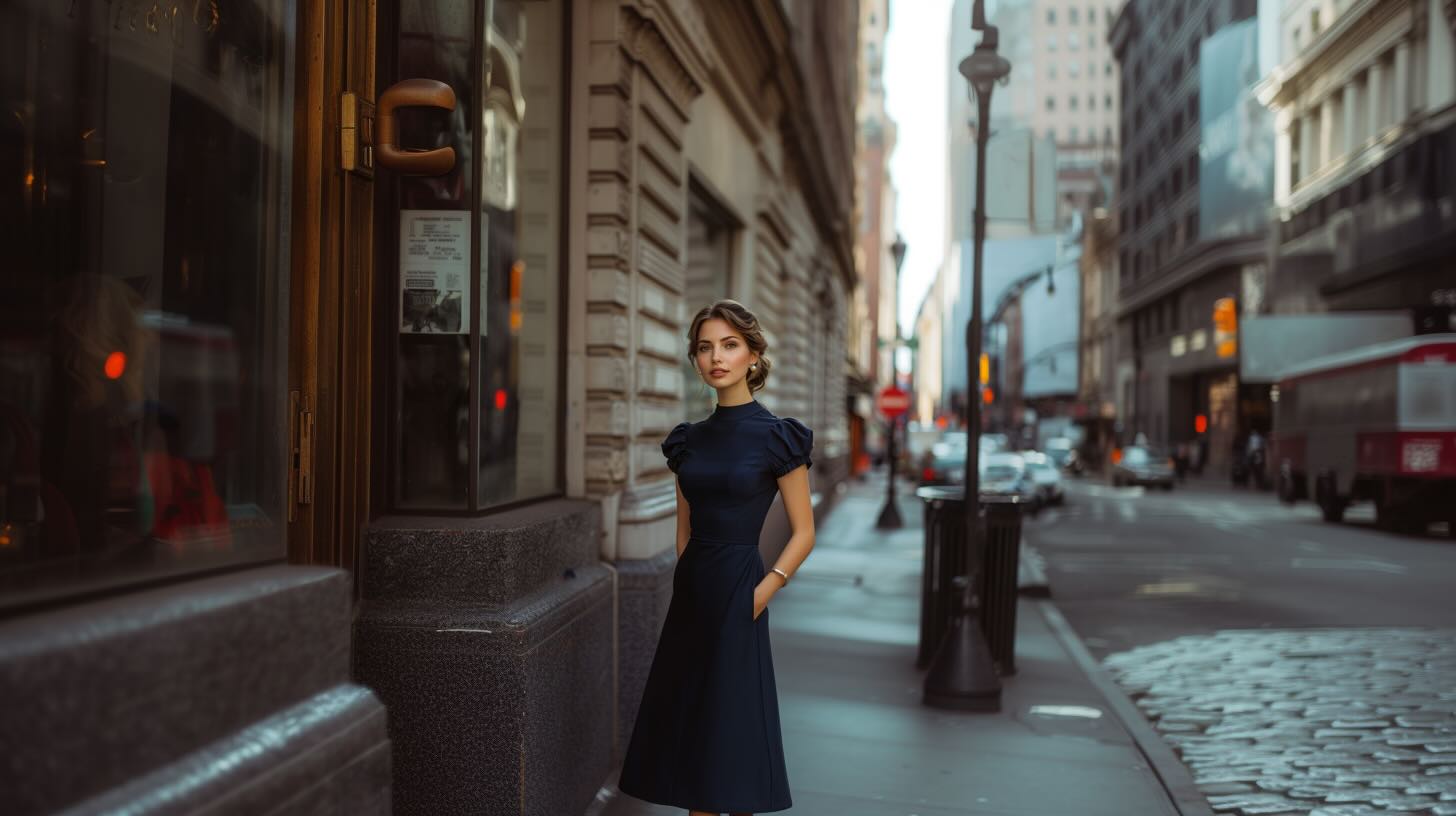 A woman attending a Broadway show