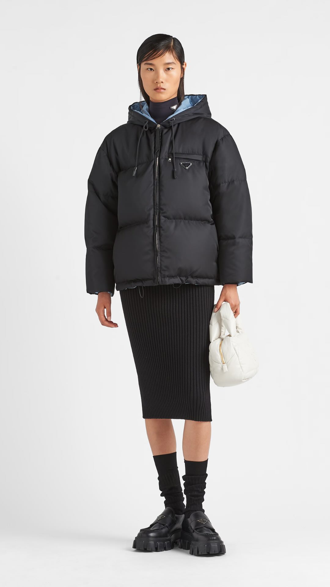 Prada Re-Nylon Gabardine Hooded Jacket