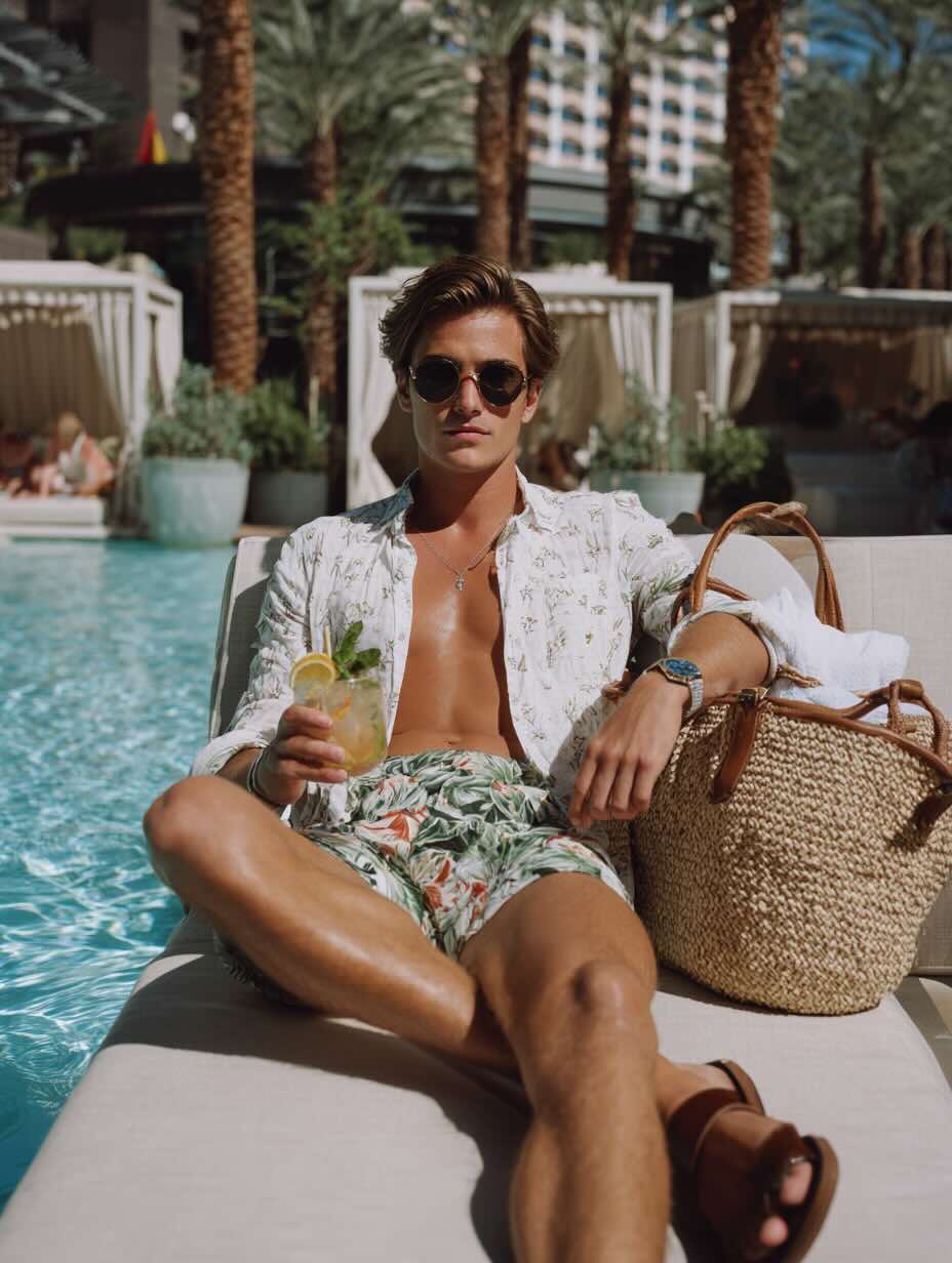 what to wear in vegas men Poolside Looks