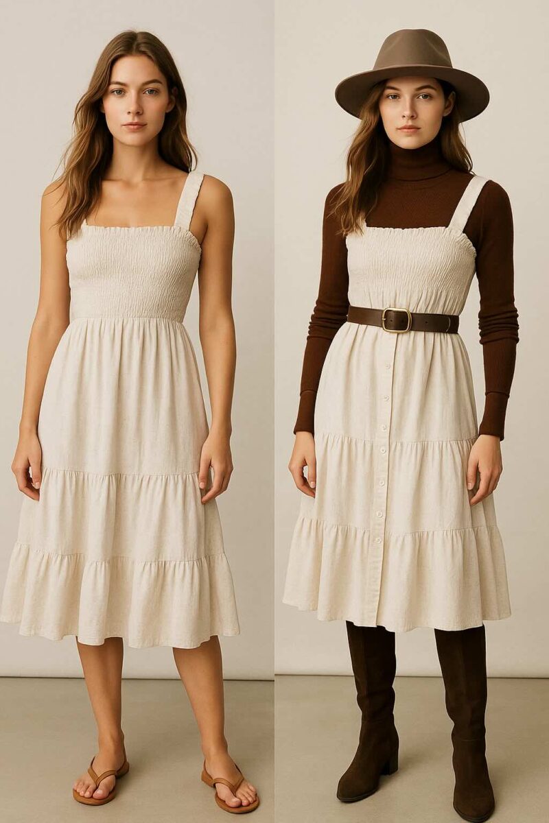 Women's V-Neck Cinched Waist Dress