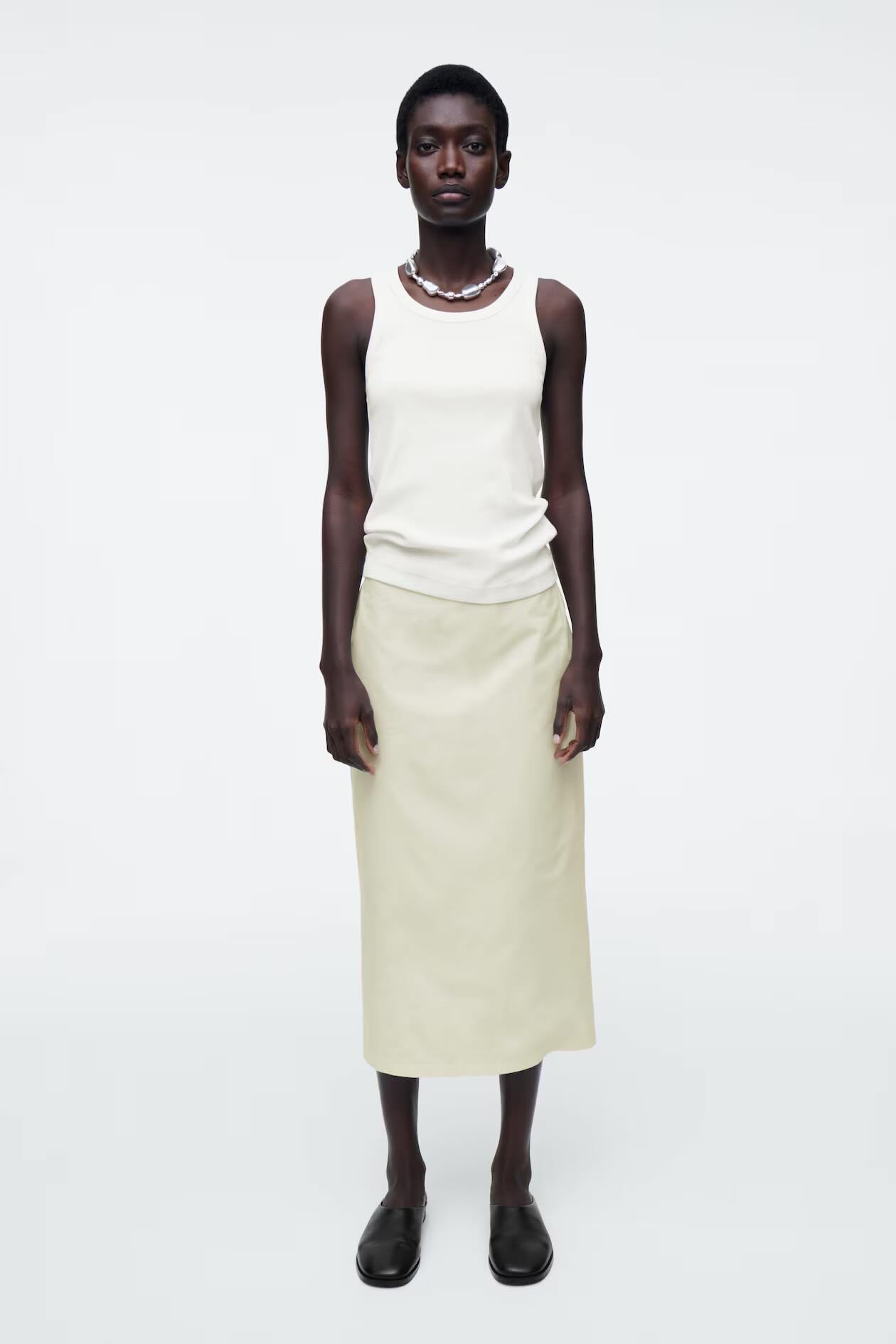 Butter Yellow Midi Skirt