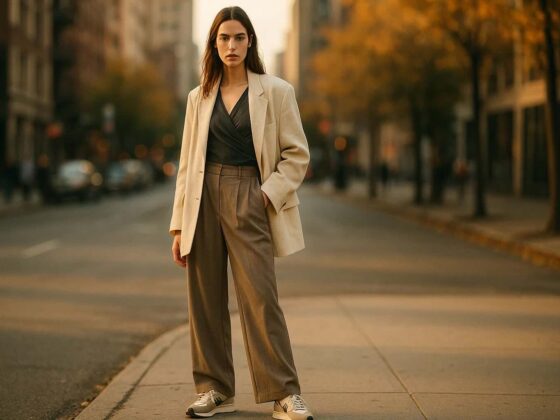 Crossover Tank and Blazer Outfit Athleisure Style for Summer to Fall