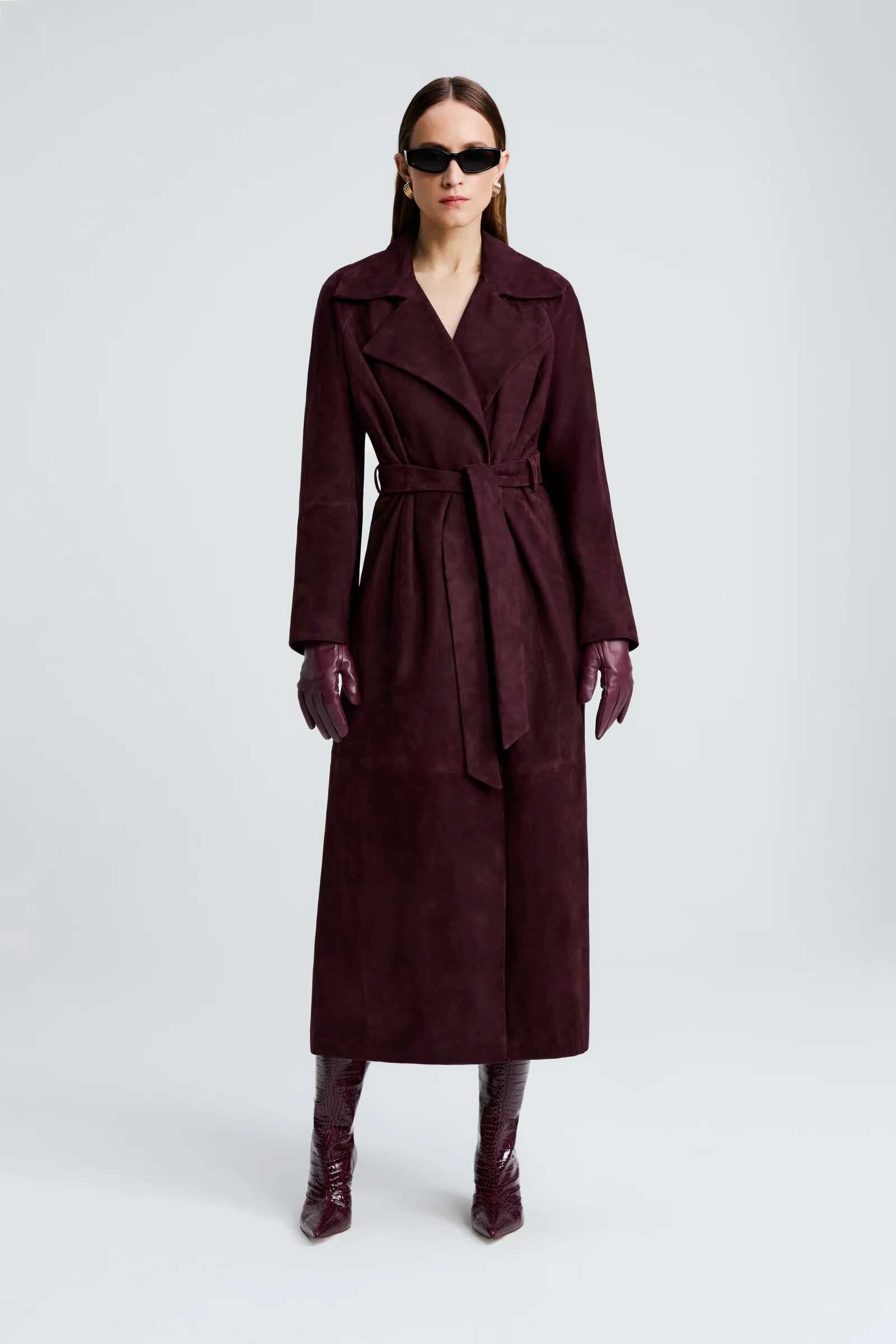 Plum Trench Coat