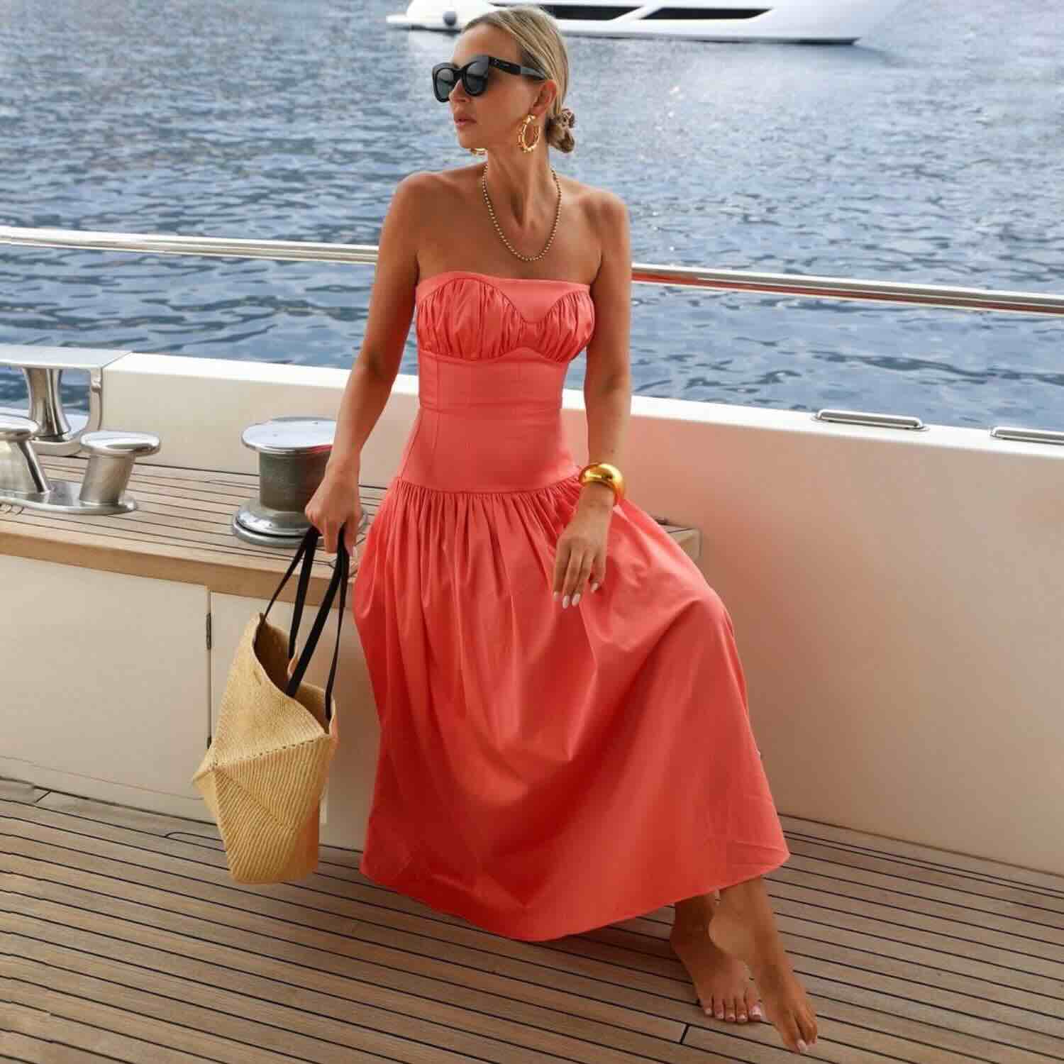 TOVE – Lauryn Strapless Midi Dress