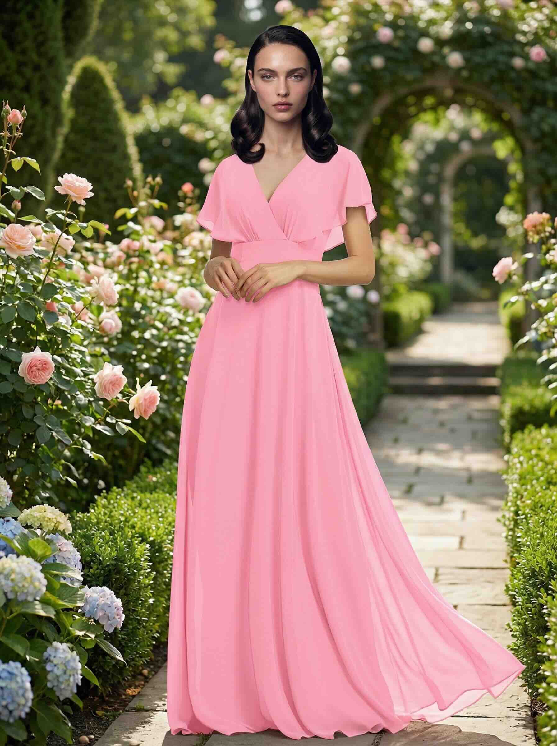 JJ’s House Willa A-line Chiffon Dress