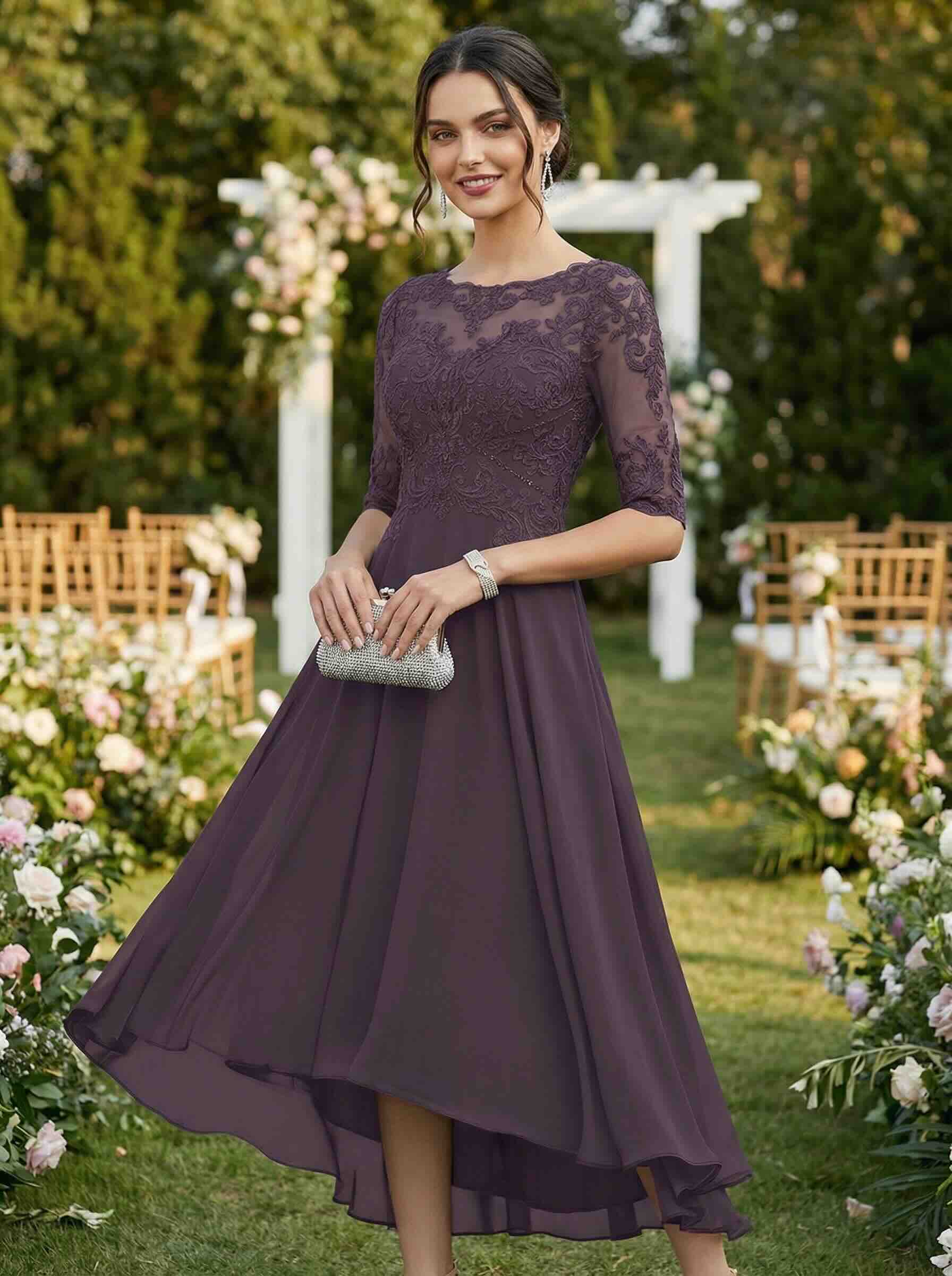 JJ’s House Zuzana A-line Sequins Lace Dress